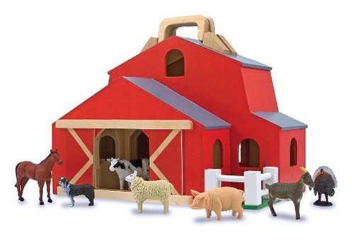 Melissa & Doug Fold & Go Barn With 7 Animal Play Figures