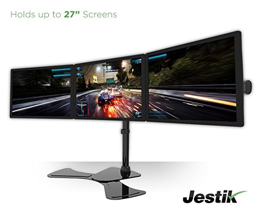 Jestik Arc Triple Monitor Stand Holds up to 27" and 17.6 lbs per Monitor