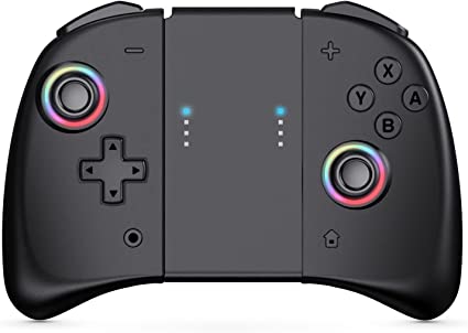 NexiGo Wireless Joypad Controller for Nintendo Switch/Switch OLED, Joy Con Controllers with Vibration, Turbo, Mapping and LED Light (Blackout)