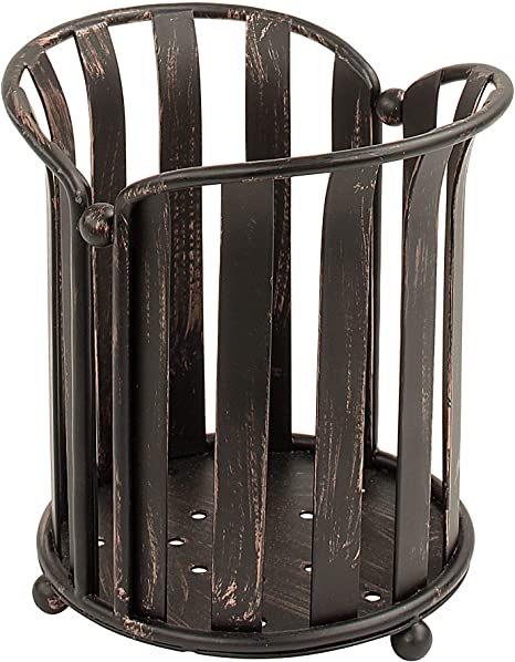 Spectrum Diversified Stripe Utensil Holder Oil Rubbed Bronze, 1 EA