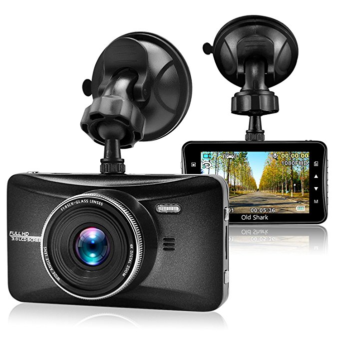 OldShark Dash Cam, 3" 1080P HD Car Recorder 170 Wide Angle Night Vison Dashboard Camera with G-Sensor, Loop Recording, WDR, Parking Guard