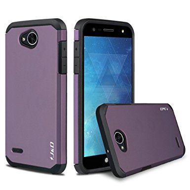 LG X Power 2 Case, LG X Charge Case, LG V7 Case, J&D [ArmorBox] [Dual Layer] Hybrid Shock Proof Protective Rugged Case for LG X Power 2/LG X Charge/LG V7 - Purple