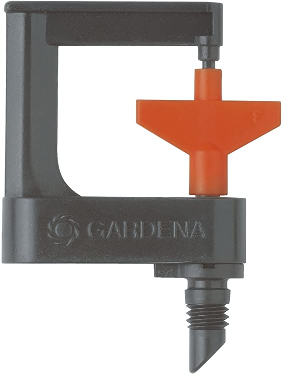 GARDENA Micro-Drip System Micro Rotor Sprinkler 360°: 360° arc, adjustable water distribution, spray range about 3.50 m, two units (1369-20)