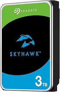 Seagate Skyhawk 3 TB, Video Internal Hard HDD – 3.5", SATA 6Gb/s, 256MB Cache, for DVR NVR Security Camera System, with in-house Rescue Services, FFp (ST3000VX015)