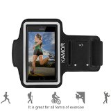Kamor Sport Running Armband  Race Armband  Exercise Gym Sport Armband for Apple iPhone 55S5C iPod Touch 5G - Touch-control Screen Cover and Water Resistant and Sweat Proof and 3M Reflective Strip - for Men  Women during Cycling Hiking Walking Running Jogging Leisure and Travel Activities - Black