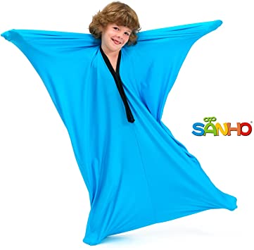 SANHO Dynamic Movement Sensory Body Sock - Updated Version , Bright Blue (Small)