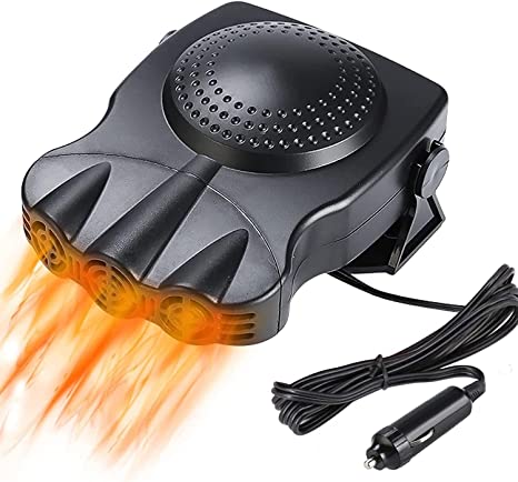 Leaflai 12V Car Heater Portable Car Heater Defogge, 2 in 1 Cooling & Heating Car Fan Vehicle Electronic Air Heater Defrost with Handle, Automobile Windscreen Heater Fan Demister Defroster