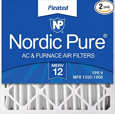 Nordic Pure 20x20x4 MERV 12 Pleated AC Furnace Air Filters 2 Pack