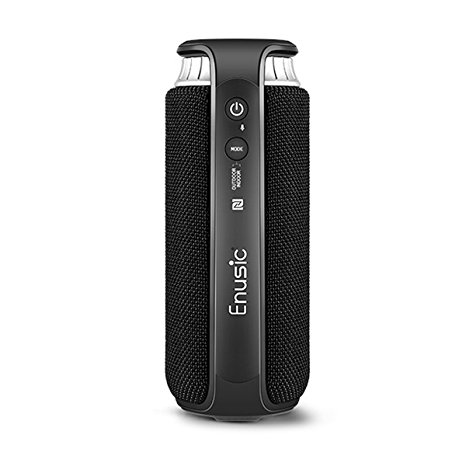 Wireless Bluetooth Speaker, EIVOTOR Waterproof Outdoor Rechargeable Subwoofer Hi-Fi Stereo Loudspeaker with Enhanced Bass EQ Mode Built in Mic for iPhone 7 6 Plus iPad Samsung Laptop Tablet PC Black