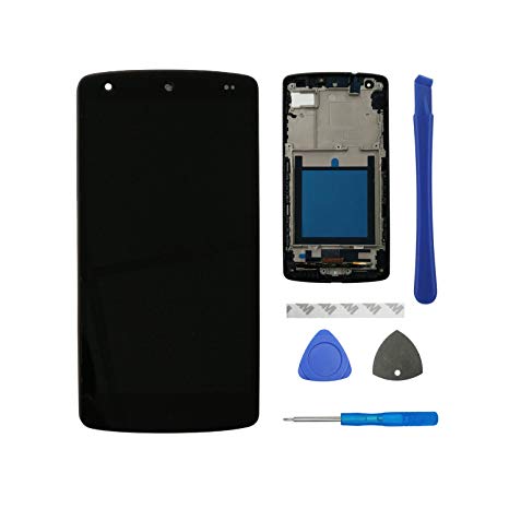 Swark Replacement LCD Compatible with Google LG Nexus 5 D820 (Black) Touch Digitizer Screen Assembly with Housing Frame