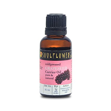 Soulflower Coldpressed Grapeseed Carrier Oil, 30ml