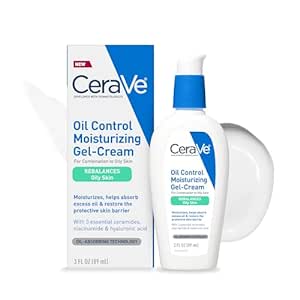 CeraVe Oil Control Moisturizing Gel-Cream | Face Moisturizer for Oily Skin | Niacinamide, Hyaluronic Acid & Oil Absorbing Technology To Rebalance Oily Skin | Non-Comedogenic, Fragrance Free & Oil Free