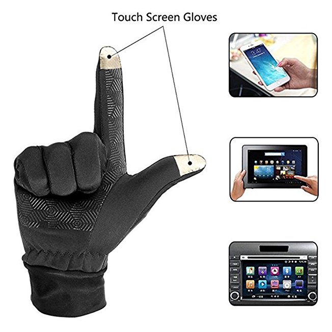 Winter Warm Touch Screen Gloves,Black Gloves Touch Screen for Cycling,Running,Driving,Outdoor Smart Gloves Touch Screen for Men Women