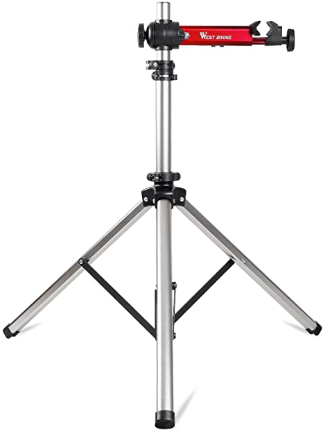 Bike Repair Stands, Adjustable & Foldable Bicycle Maintenance Rack Workstand for Home Mechanics, 85lbs Extensible Tripod Base Park Tool Repair Stand for Road & Mountain Bikes with Storage Bag