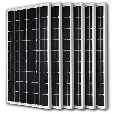 6pcs RENOGY 100 Watt 100w Monocrystalline Photovoltaic PV Solar Panel Module 12V Battery Charging