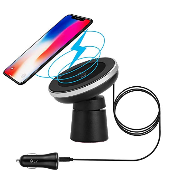 Spedal Wireless Car Charger Magnetic Charging Pad Air Vent Phone Holder Compatible Samsung Galaxy S9 (Plus) Note 8 S8 Qi Wireless Charging Compatible iPhone X/8 Plus
