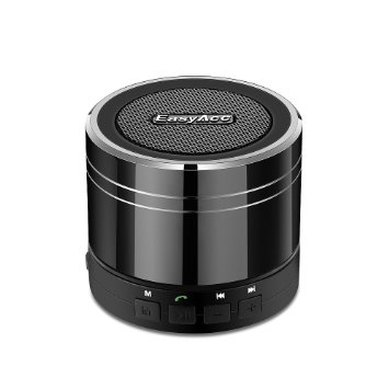 EasyAcc Mini Bluetooth Speaker Wireless Bluetooth Portable Rechargeable Microphone Support Micro SD Card Playing & FM Function - Black