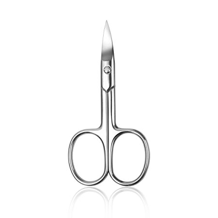 Goldrose Curved Facial Hair Scissor - Safety Use for False Eyelashes, Eyebrows, Eyelashes, Nose hair, Ear hair(Made of Forged & Polished Stainless Steel)