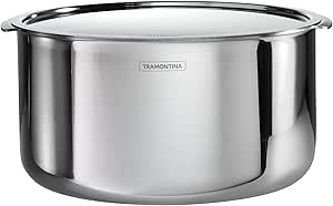 Tramontina Utsava 9.5-Quart Tri-Ply Clad Stainless Steel Tope with Lid, Patila Pot for Indian Cooking