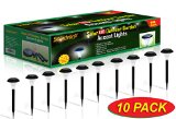 10 Pack Solar Powered LED Accent Outdoor Garden Path Lights Ideal Lighting for Path Patio Yard Deck Driveway and Garden
