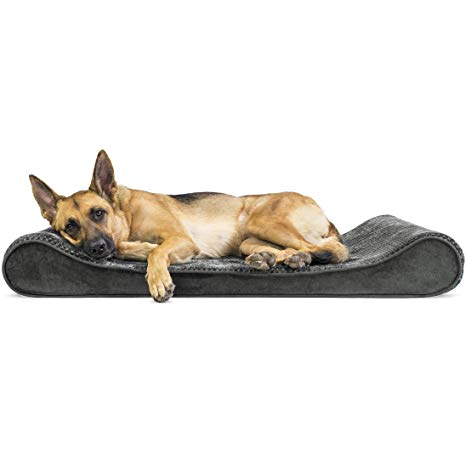 Furhaven Pet Dog Bed | Orthopedic Ergonomic Luxe Lounger Cradle Mattress Contour Pet Bed for Dogs & Cats - Available in Multiple Colors & Styles