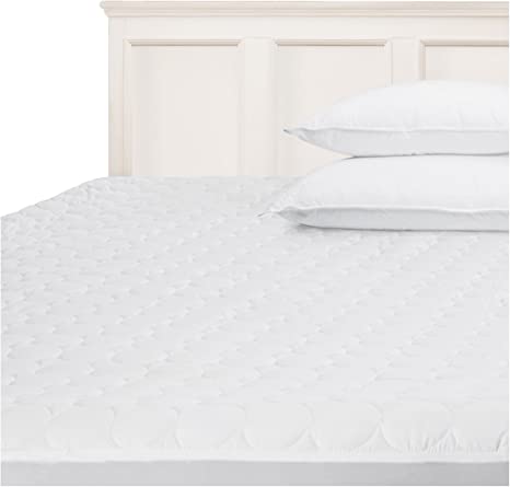 Superior Quilted Mattress Pad Protector Cover, Hypoallergenic, Soft Quilted Microfiber Fabric, Fully Elasticized Deep Pocket Skirt Accommodates 16-inch Mattress, White, King Size