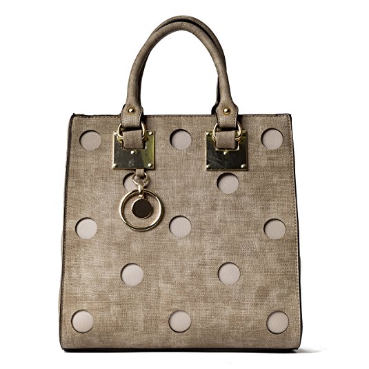 Handbag Republic Womens Designer Vegan PU Leather Top Handle Bag Tote Style Purse With Laser Cut Design