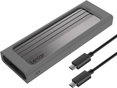 Lexar E300 M.2 NVMe SSD Enclosure Adapter, USB 3.2 Gen 2 (10Gbps), Compatible with M Key/B M Key, External Portable Solid State Drive Case, Support M.2 NVMe PCIe SSD 2230/2242/2260/2280