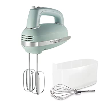 Magnolia Bakery 5-Speed Electric Hand Mixer by Hamilton Beach, Powerful 1.3 Amp DC Motor for Effortless Mixing & Consistent Speed in Thick Ingredients, Slow Start, Beaters and Whisk, Green (62601)