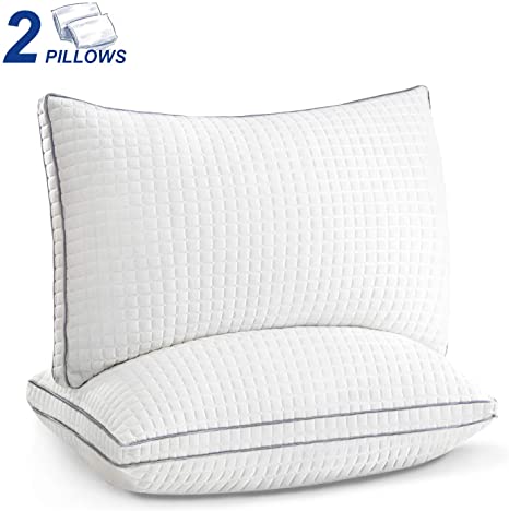 King Size Pillows Set of 2,Luxury Hotel Down Alternative Sleeping Bed Pillows with Adjustable Soft Plush Fiber Fill, Hypoallergenic Pillows for Back, Stomach, Side Sleepers