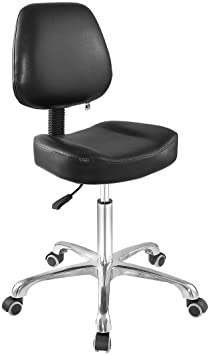 Grace & Grace Professional Office Series Height Adjustable with Ergonomic Tilting Backrest for Drafting,Computer,Studio,Workshop,Classroom, Lab, Counter (Supercomfortable, Black)