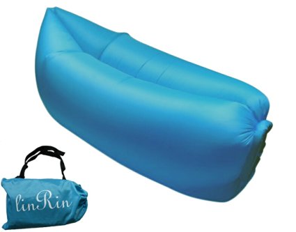 LinRin Outdoor Inflatable Lounger Nylon Fabric Beach Lounger Convenient Compression Air Bag Hangout Bean Bag Portable Dream Chair