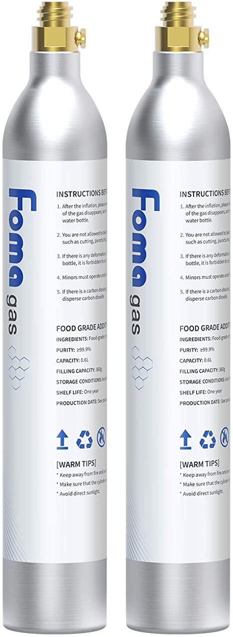 FOMAGAS 60L Co2 Carbonator Compatible with Sodastream Appliances, 14.5oz, Set of 2