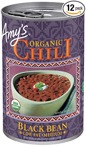 Amy's Organic Black Bean Chili, Low Fat, USDA Organic, 14.7-Ounce, pack of 12