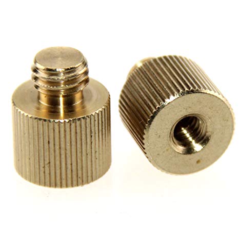CAMVATE 2 Pack 1/4"-20 Female Threaded Adapter to 3/8"-16 Male Threaded Post