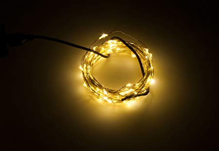 Karlling USB Plug In LED Fairy Lights,50 LED Bulbs 16 Ft Silver Wire Waterproof Starry String Lights for Bedroom Patio Garden Party Wedding Commercial Lighting (Warm White)