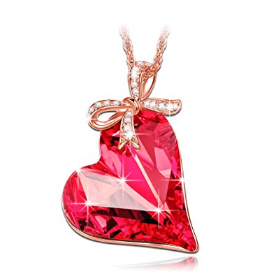LADY COLOUR - Gift of Love - Necklace for Women with Crystals from Swarovski - CRYSTAL HEART collections