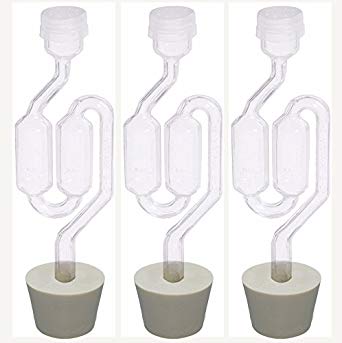 Vintage Shop S-Shape Airlock with #7 Stopper, (Bubble Airlock)(Pack of 3)