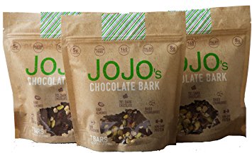JOJO's- Dark Chocolate Bark With All Natural Protein Raw Nuts and Fruit, NON-GMO, Gluten Free, Paleo Friendly, 1.2 Ounce Bars, 21 Count(Three Week Supply- 25 oz)