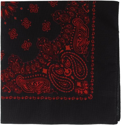 Black & Red Trainmen Paisley Jumbo Bandana (27" x 27")