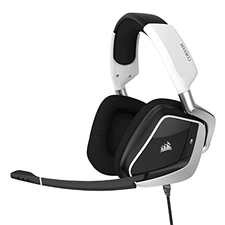 Corsair CA-9011204-NA Void RGB Elite USB Premium On Ear Wired Gaming Headset with Mic with 7.1 Surround Sound (White)