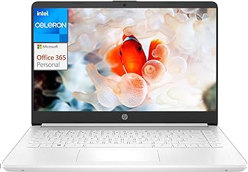 HP 2023 14 Inch Laptop for Students and Business, Quad-Core Intel Celeron N4120, 16GB RAM, 320GB Storage(64GB eMMC 256GB Micro SD), 12H Battery Life, UHD Graphics, Webcam,Ultra Light, Win 11 Home S