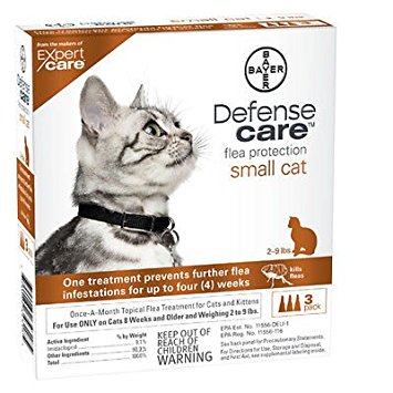 Bayer Defense Care Flea Protection for Small Cats & Kittens 2-9 lbs, 3-pack
