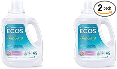 ECOS® Hypoallergenic Laundry Detergent, Lavender, 100 loads, 100oz Bottle by Earth Friendly Products (Pack of 2)