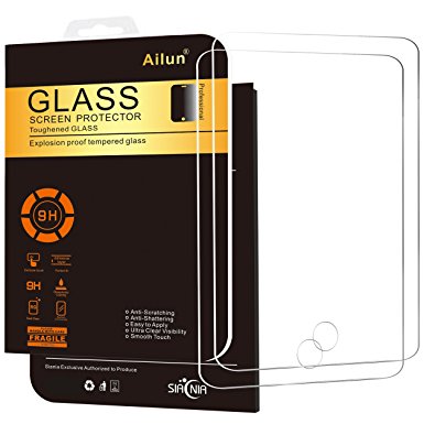 iPad Air 1,iPad Air 2,iPad Pro Screen Protector,9.7 inch[2Pack]by Ailun,Tempered Glass,[Apple Pencil Compatible]Ultra Clear,Anti-Scratch,Case Friendly-Siania Retail Package