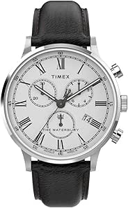 Timex Men's Waterbury Classic Chrono 40mm Stainless Steel Quartz Dress Watch with Leather Strap