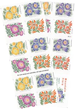 2022 Mountain Flora Flowers, Garden, Love, Forever First Class Postage Stamps (1 Booklet, 20 Stamps)