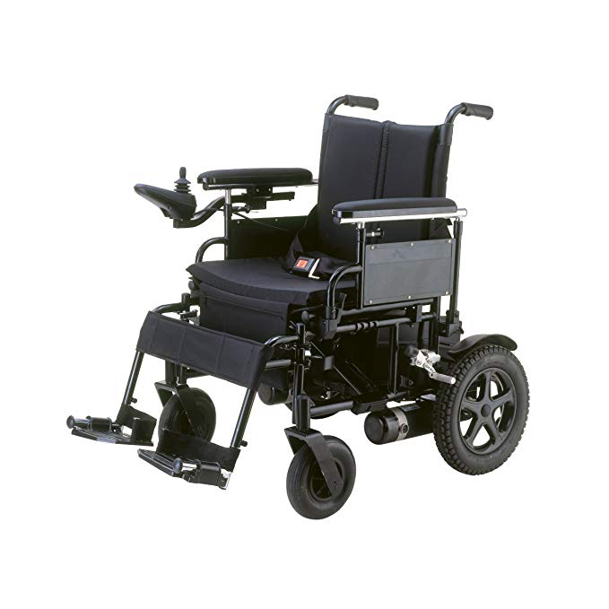 Drive Medical Cirrus Plus Folding Power Wheelchair with Footrest and Batteries, Black, 18"