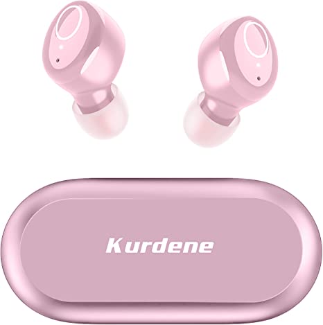 Wireless Earbuds,Kurdene S8 Pro Bluetooth 5.2 Earbuds[48H Playtime][Fast Charging][AI-Enhanced Call Noise Cancelling] Deep Bass Earphones Microphone Waterproof Light-Weight in-Ear Headphones,Pink