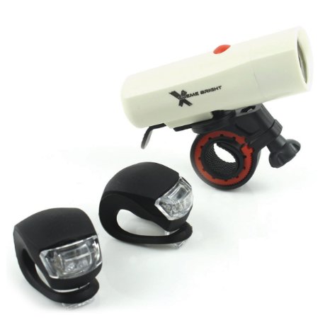 Xtreme Bright Ultra Torch LED Bike Light Set Powerful Durable 250-Lumen Combination Bike Headlight-Taillight Brilliant Long-lasting Illumination Max Security and Safety For The Serious Biker - 100 Lifetime Guarantee